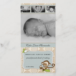 Faire-part Annonces de naissance de bébé de singe de Lil