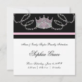 Faire-part Annonces de naissance de filles roses princesse (Dos)