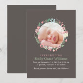 Faire-part Annonces de naissance de fleurs délicates (Devant / Derrière)