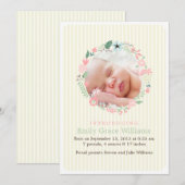 Faire-part Annonces de naissance de fleurs délicates (Devant / Derrière)