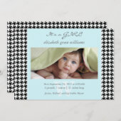 Faire-part Annonces de naissance de Houndstooth (Devant / Derrière)