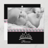 Faire-part Annonces de naissance de la princesse rose (Devant / Derrière)