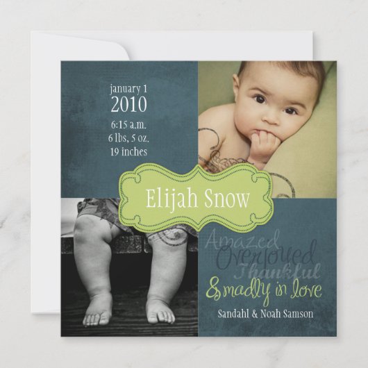 Faire-part Annonces de naissance de neige Elijah (Devant)