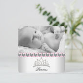 Faire-part Annonces de naissance de princesse rose (Debout devant)