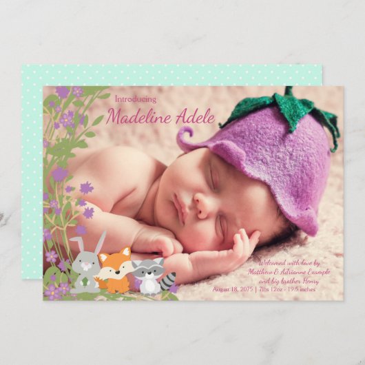 Faire-part Annonces de naissance des bois (Devant / Derrière)