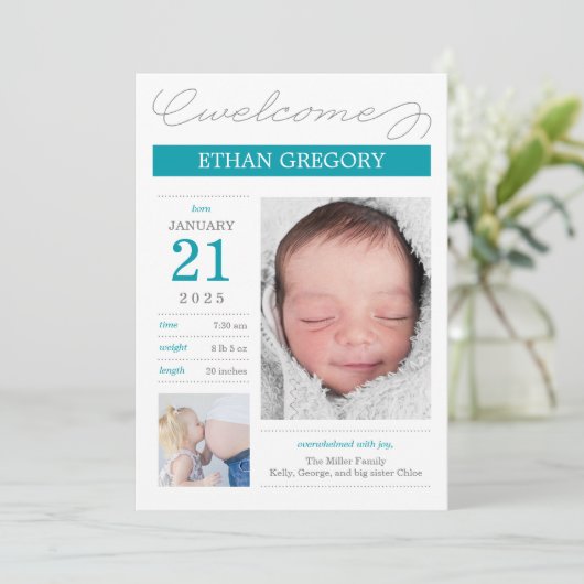 Faire-part Annonces De Naissance Doucement Documentées - Bliu (Debout devant)