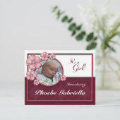 Faire-part Annonces de naissance Flower Gem Pink (Debout devant)
