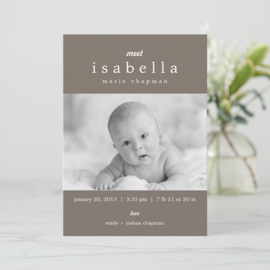 Faire-part Annonces de naissance MODERNES (Debout devant)