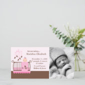 Faire-part Annonces de naissance photo bébé fille (Debout devant)