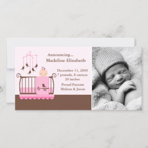 Faire-part Annonces de naissance photo bébé fille