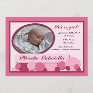 Faire-part Annonces De Naissance Pink Dotted Fun