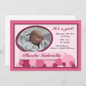 Faire-part Annonces De Naissance Pink Dotted Fun (Devant / Derrière)