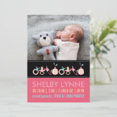 Faire-part Annonces de naissance pour une petite fille (Debout devant)