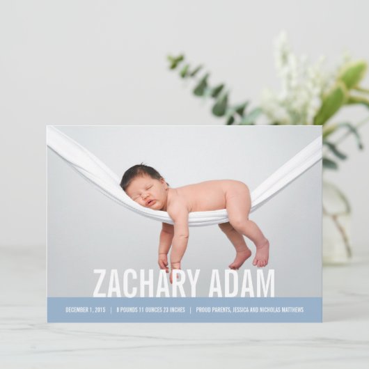 Faire-part Annonces de naissance SIMPLE (Debout devant)