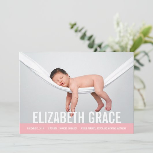 Faire-part Annonces de naissance SIMPLE (Debout devant)