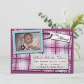 Faire-part Annonces de naissance violet et bleu parfaitement (Debout devant)