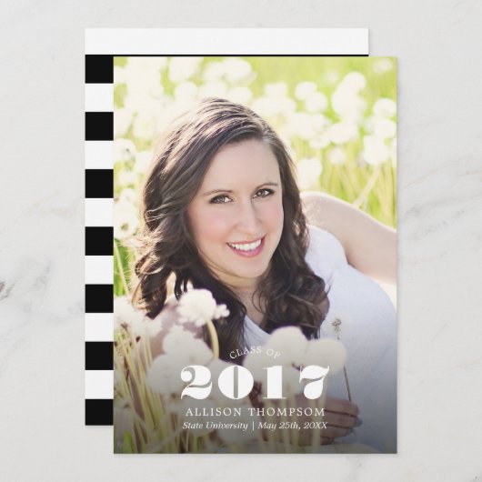 Faire-part Annonces d'obtention d'un diplôme photo (Devant / Derrière)