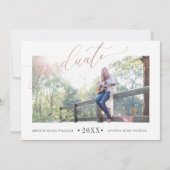 Faire-part Annonces d'obtention d'un diplôme Rose simple (Devant)