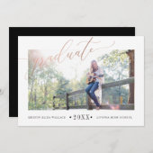 Faire-part Annonces d'obtention d'un diplôme Rose simple (Devant / Derrière)