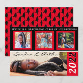 Faire-part Annonces Modernes de quatre fentes photo (Devant / Derrière)