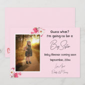 Faire-part Annonces photos de Grosse Soeur Rose (Devant / Derrière)