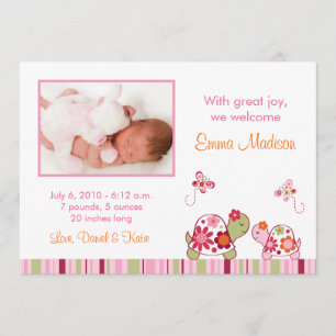 Faire-part Annonces tropicales à la mode de naissance de