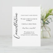 Faire-part Annulation de mariage en calligraphie moderne (Debout devant)