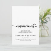 Faire-part Annulé Mariage Élégant Calligraphie (Debout devant)