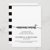 Faire-part Annulé Mariage Élégant Calligraphie (Devant / Derrière)