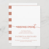 Faire-part Annulé Mariage Elegant Rose Gold (Devant / Derrière)