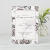 Faire-part Antique fête de fiançailles rose pâle (Debout devant)