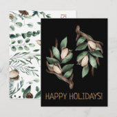 Faire-part Antler avec carte postale à branche verte (Devant / Derrière)