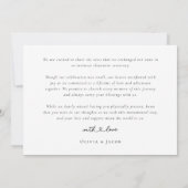 Faire-part Appel de coeur moderne Calligraphie Nous nous somm (Dos)