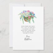 Faire-part Aqua Bicycle Daisy Floral Basket Moving (Dos)