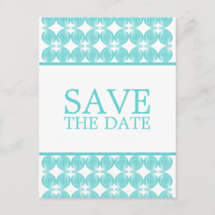 Faire-part Aqua Modern Deco Enregistrer la carte postale Date