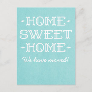 Faire-part Aqua Whimsical Home Sweet Home Carte postale