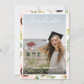 Faire-part Aquarelle Anémones Floral Photo Graduation (Devant)