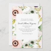 Faire-part Aquarelle Anémones Floral Photo Graduation (Dos)