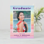 Faire-part Aquarelle arc-en-ciel (Debout devant)