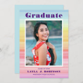 Faire-part Aquarelle arc-en-ciel (Devant / Derrière)