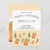 Faire-part Aquarelle Art Joyeux Pear (Devant / Derrière)