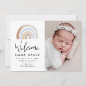 Faire-part Aquarelle bleu et Brown Rainbow Birth (Devant)