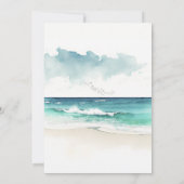 Faire-part Aquarelle Bleu océan Mariage Dîner de répétition (Dos)