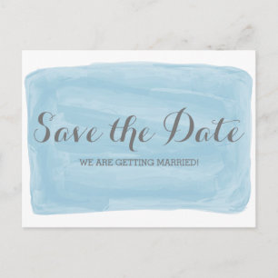 Faire-part Aquarelle bleue Enregistrer la date Carte postale