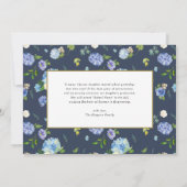 Faire-part Aquarelle Blue Hydrangea Frame Photo Graduation (Dos)