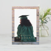 Faire-part aquarelle boho ombre moderne feuille dorée (Debout devant)