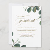 Faire-part Aquarelle Botanique Feuilles Kraft Photo Graduatio (Dos)