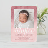 Faire-part Aquarelle Bourgogne et rose Ombre (Debout devant)