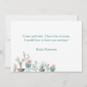 Faire-part Aquarelle Cactus I've Moved (Dos)