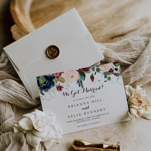 Faire-part Aquarelle Calligraphie Automnale Illustrée pour un